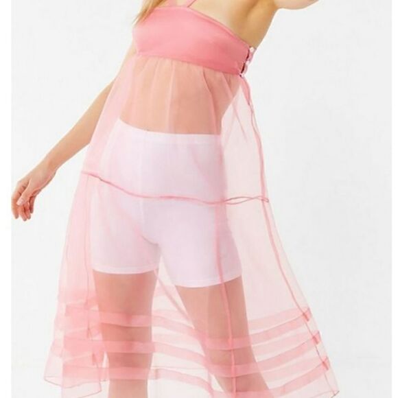 Out From UnderWomen's White Daphne Sheer Tiered Midi Size L - Picture 2 of 8